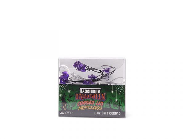 CADENA LED TASCHIBRA HALLOWEEN 10 MURCIÉLAGO MORADO 2XAA - Imagen 6