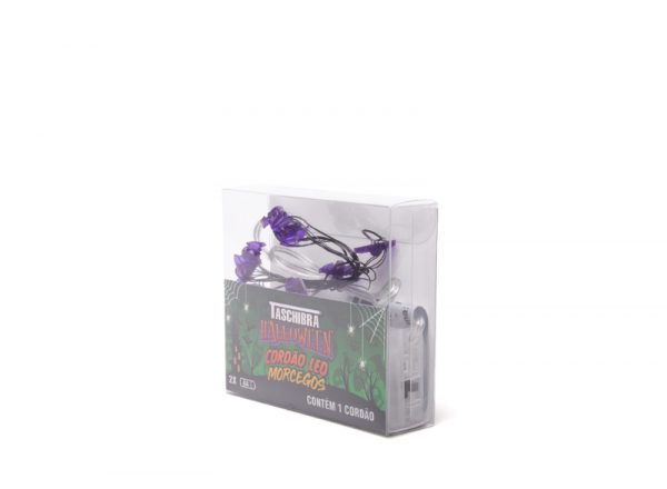 CADENA LED TASCHIBRA HALLOWEEN 10 MURCIÉLAGO MORADO 2XAA - Imagen 3