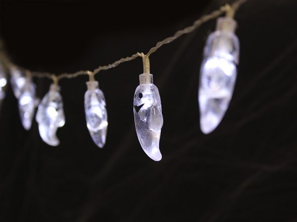 CADENA LED TASCHIBRA HALLOWEEN 10 FANTASMAS TRANSPARENTE 2XAA - Imagen 2