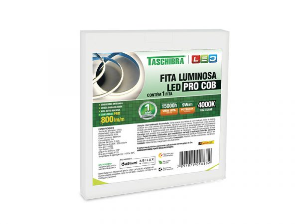 FITA LED PRO COB 9W 320LEDS/M 5M 12V IP20 4000K - Imagen 5