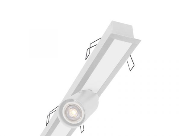 SPIRE LUZ LED LINEAL 40W 3000K EMPOTRABLE + 2 PUNTOS MR11 SIN LÁMPARA BLANCA - Imagen 3