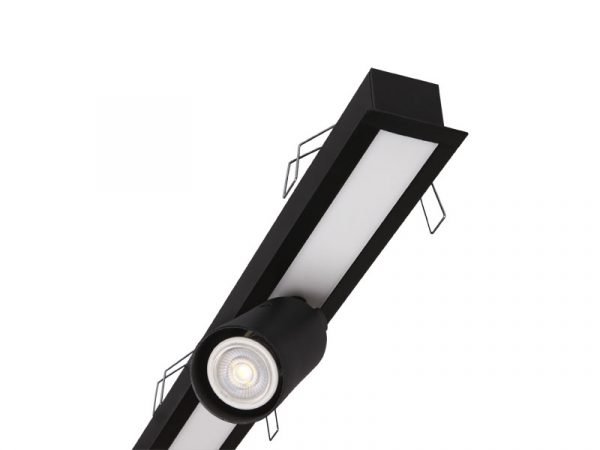 SPIRE LÁMPARA LED LINEAL 20W 6500K EMPOTRABLE + 1 PUNTO MR11 SIN LÁMPARA NEGRO MATE - Imagen 3