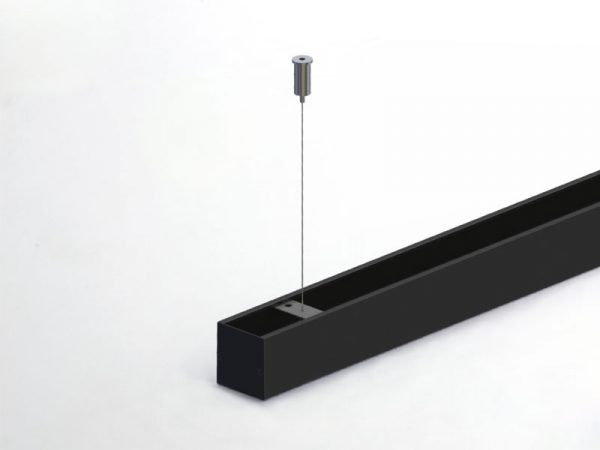 KIT PENDIENTE PARA PERFIL ZENITH 50X50 3 METROS NEGRO MATE - Imagen 3