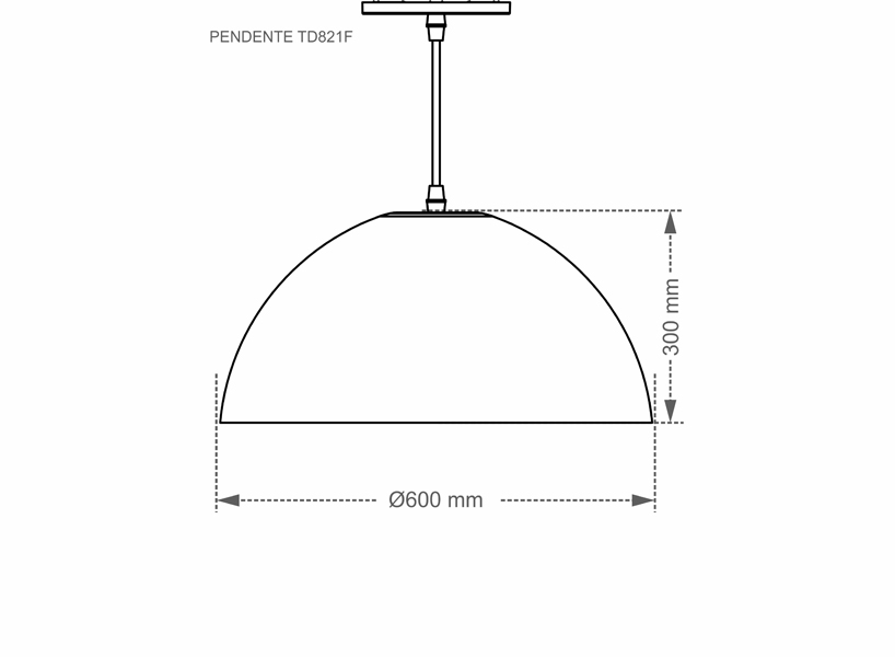 LUM PENDIENTE TASCHIBRA DESIGN TD 821F GRANDE NEGRO MATE - Imagen 3