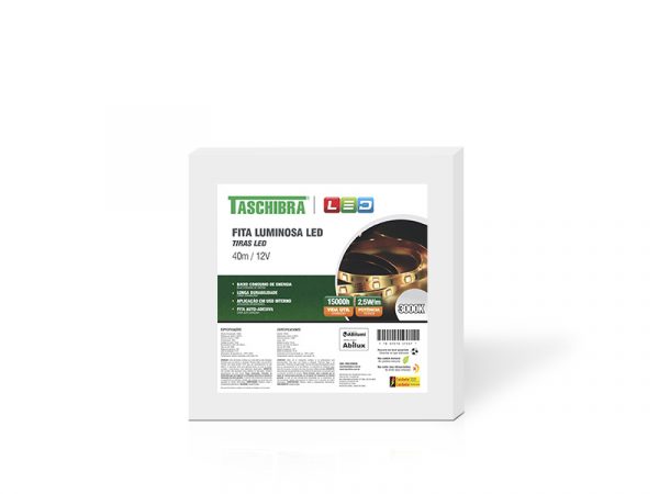 FITA LED 2,5W 30 LEDS/M 40M 12V IP20 3000K - Imagen 3
