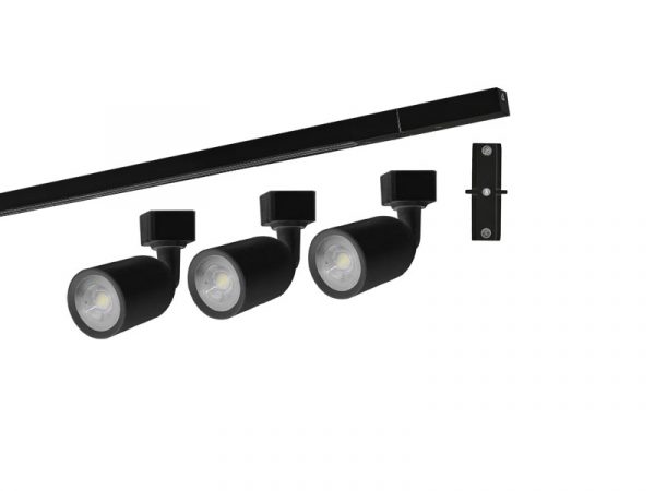 KIT RIEL LED DIRECTO 3000K NEGRO