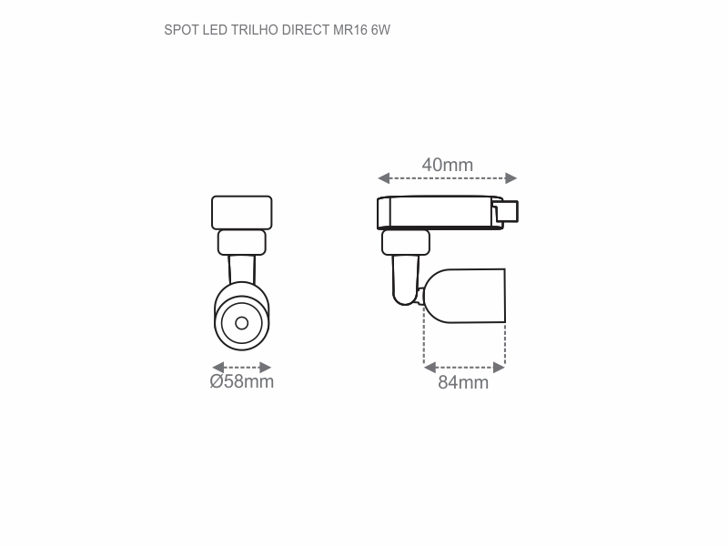 SPOT LED DIRECTO RIEL MR16 6W 3000K BLANCO - Imagen 5