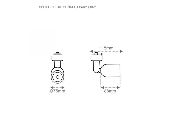 SPOT LED DIRECTO RIEL PAR20 10W 3000K NEGRO - Imagen 4