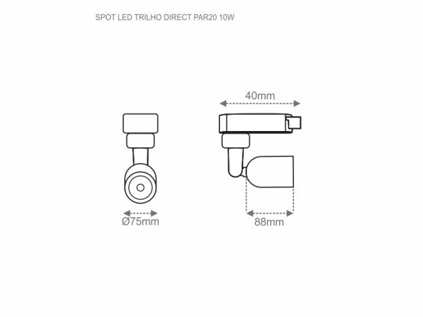 SPOT LED DIRECTO RIEL PAR20 10W 3000K BLANCO - Imagen 2