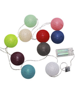 HILO DE LUZ 10 LEDS ESFERA DE COLORES 3000K