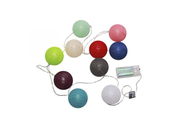 HILO DE LUZ 10 LEDS ESFERA DE COLORES 3000K
