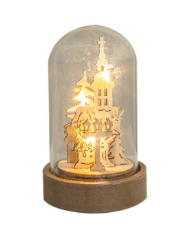 TORRE ILUMINADA DE ORNAMENTO DE NAVIDAD PILA LED