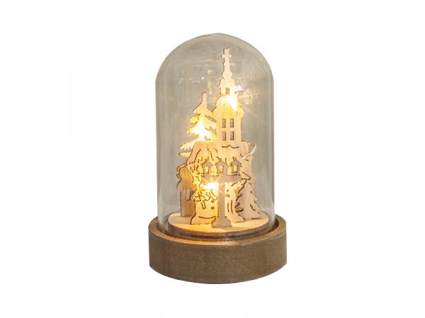 TORRE ILUMINADA DE ORNAMENTO DE NAVIDAD PILA LED