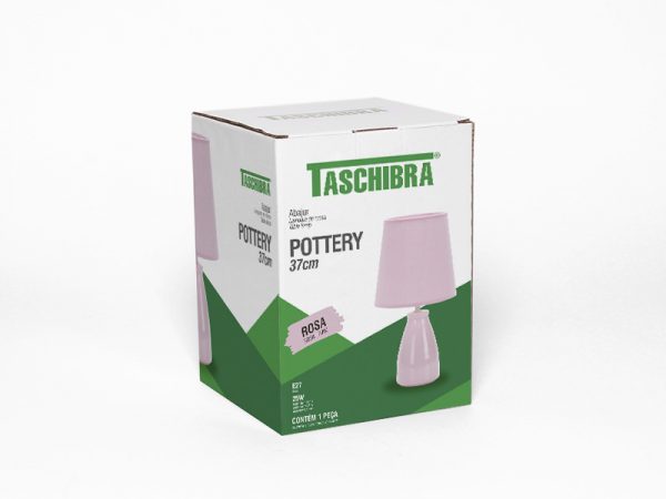 LÁMPARA DE CERAMICA POTTERY E27 ROSA 37CM - Imagen 3