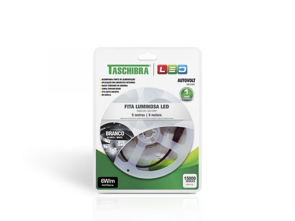 TIRA LED 6W 30 LEDS/M 5M 12V CON FUENTE AUTOVOLT IP20 BLANCO - Imagen 3