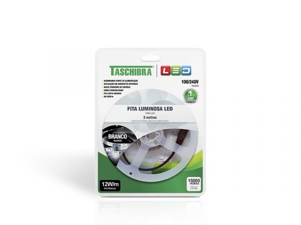 TIRA LED 12W 60 LEDS/M 3M 12V CON FUENTE AUTOVOLT IP20 BLANCO - Imagen 2