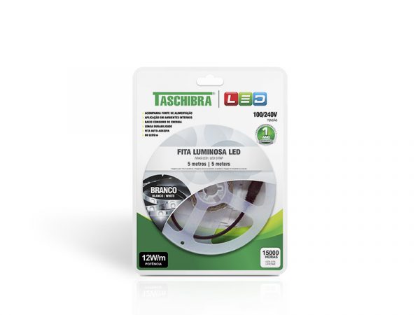 TIRA LED 12W 60 LEDS/M 5M 12V CON FUENTE AUTOVOLT IP20 BLANCO - Imagen 2