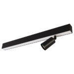 SPIRE LUZ LED LINEAL 20W 3000K SOBREPOSICIÓN + 1 SPOT MR 11 SIN LÁMPARA NEGRO MATE