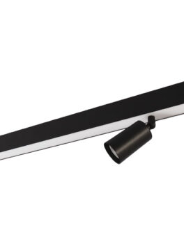 SPIRE LUZ LED LINEAL 20W 3000K SOBREPOSICIÓN + 1 SPOT MR 11 SIN LÁMPARA NEGRO MATE