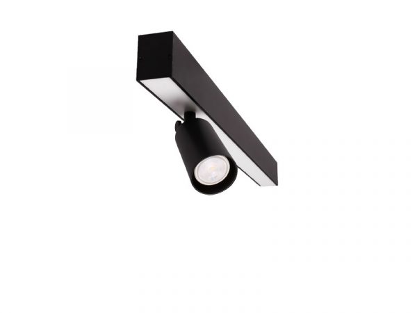 SPIRE LUZ LED LINEAL 20W 6500K SOBREPOSICIÓN + 1 SPOT MR 11 SIN LÁMPARA NEGRO MATE - Imagen 5