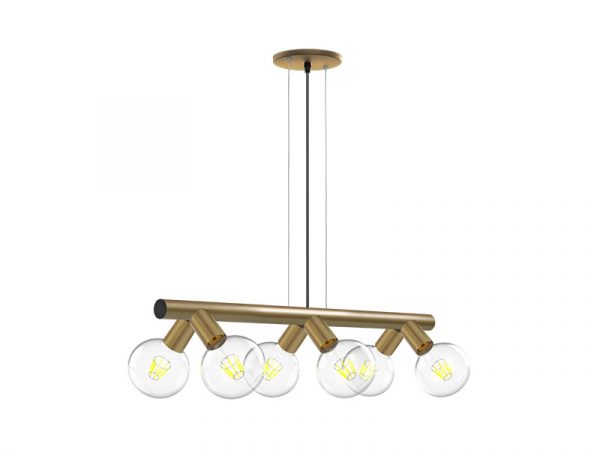 COLGANTE TASCHIBRA FICUS 6XE27 ORO