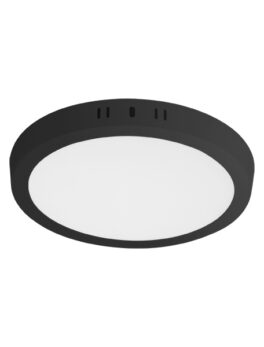 PANEL LED 18W LUX REDONDO SUPERPOSICIÓN NEGRO 3000K