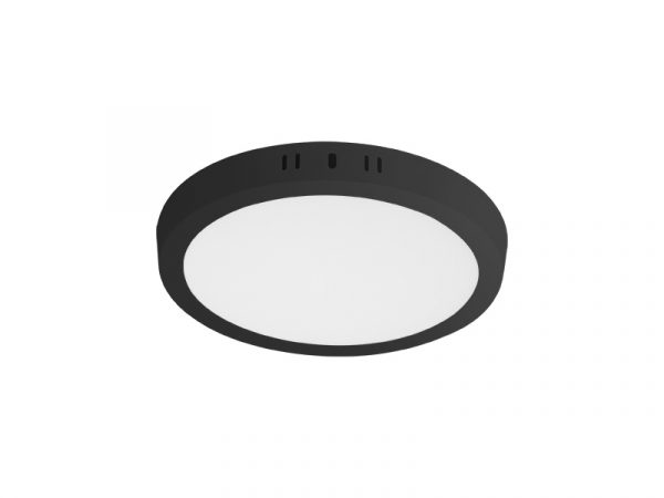 PANEL LED 18W LUX REDONDO SUPERPOSICIÓN NEGRO 3000K