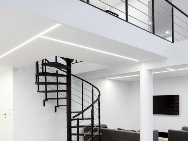 LUZ DE PERFIL LED CONVEXO 111 40W EMPOTRADO 6500K NEGRO MATE - Imagen 3