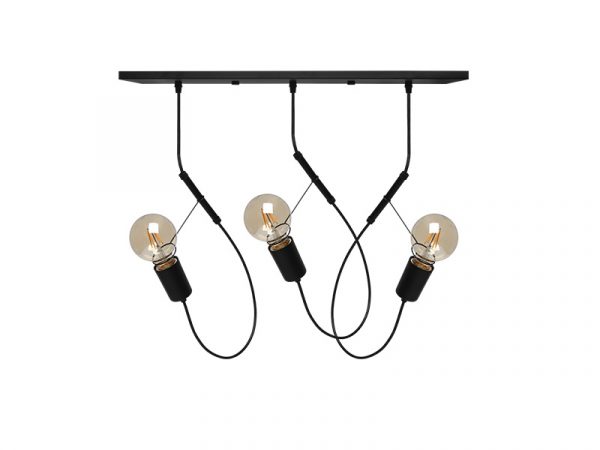 COLGANTE TASCHIBRA BUNGEE 3XE27 NEGRO MATE