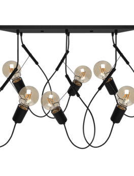 COLGANTE TASCHIBRA BUNGEE 6XE27 NEGRO MATE