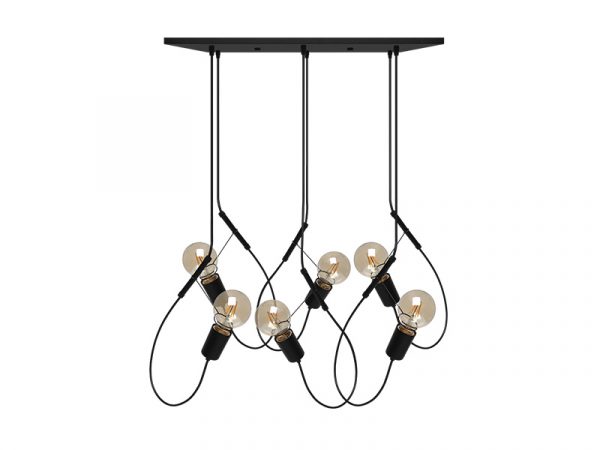 COLGANTE TASCHIBRA BUNGEE 6XE27 NEGRO MATE - Imagen 2