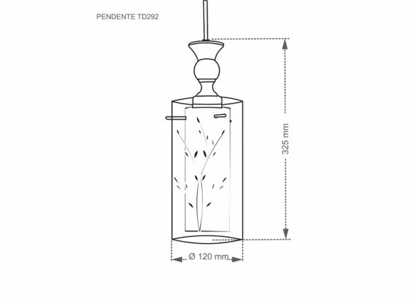 LUSTRE TASCHIBRA TD 292/1 P/ 1LAMP E-27 - Imagen 3