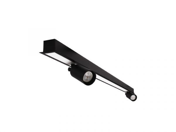SPIRE LÁMPARA LED LINEAL 40W 6500K EMPOTRABLE + 2 Focos MR11 SIN LÁMPARA NEGRO MATE - Imagen 3