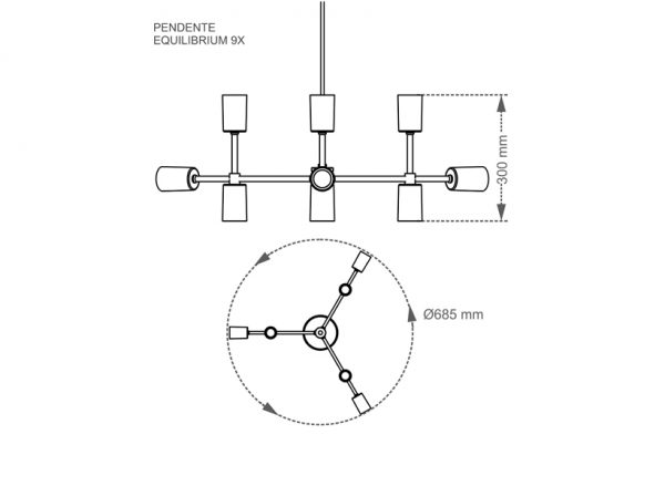 COLGANTE TASCHIBRA EQUILIBRIUM 9XE27 NEGRO - Imagen 5