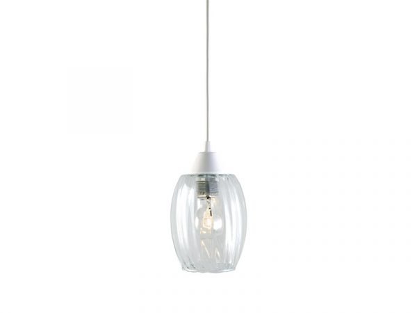 COLGANTE TASCHIBRA BADIH P TRANSPARENTE ACANALADO 1XE27 BLANCO