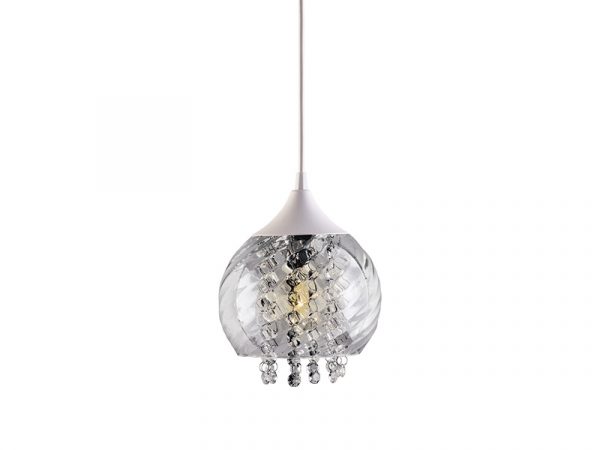 COLGANTE TASCHIBRA ELIZABETH RIGATO TRANSPARENTE CON CRISTAL 1XE27 BLANCO