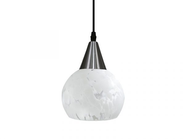 COLGANTE TASCHIBRA ROVIGO LISO TRANSPARENTE+LECHOSO 1XE27 PLATA