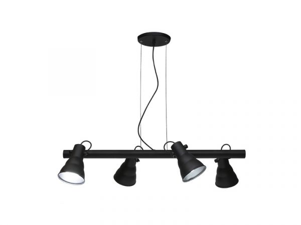 COLGANTE TASCHIBRA CHICAGO 4XE27 NEGRO MATE - Imagen 2