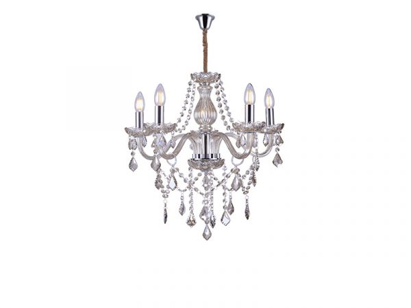 LÁMPARA CRISTAL TASCHIBRA GLAM COGNAQUE 5XE14