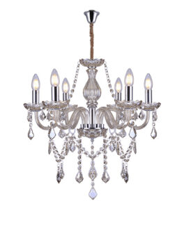 LÁMPARA CRISTAL TASCHIBRA GLAM COGNAQUE 6XE14