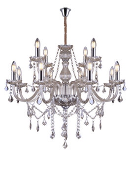LÁMPARA DE CRISTAL TASCHIBRA GLAM COGNAQUE 12XE14