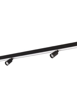 SPIRE LUZ LED LINEAL 40W 6500K SUPERPOSICIÓN + 2 SPOT MR 11 SIN LÁMPARA NEGRO MATE