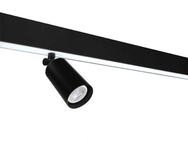 SPIRE LUZ LED LINEAL 40W 6500K SUPERPOSICIÓN + 2 SPOT MR 11 SIN LÁMPARA NEGRO MATE - Imagen 5