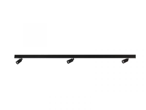 SPIRE LUZ LED LINEAL 60W 6500K SUPERPOSICIÓN + 3 SPOT MR 11 SIN LÁMPARA NEGRO MATE