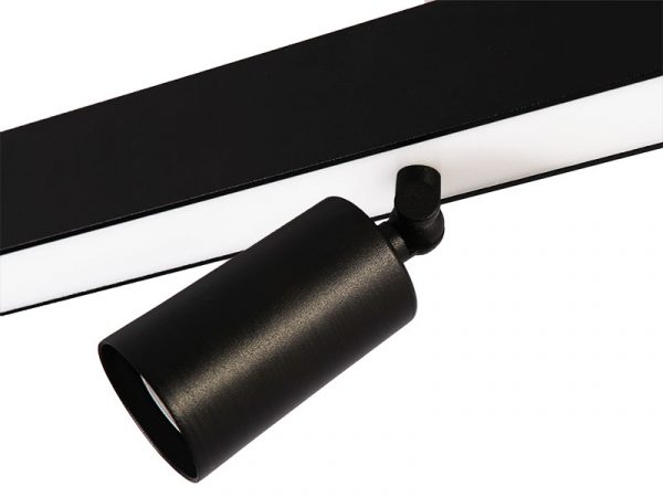 SPIRE LUZ LED LINEAL 60W 6500K SUPERPOSICIÓN + 3 SPOT MR 11 SIN LÁMPARA NEGRO MATE - Imagen 3