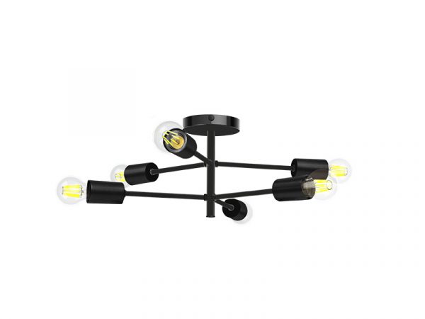 PLAFON TASCHIBRA CHOICE 6XE27 NEGRO MATE - Imagen 2