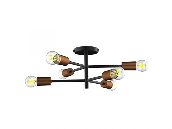 PLAFON TASCHIBRA CHOICE 6XE27 COBRE - Imagen 2