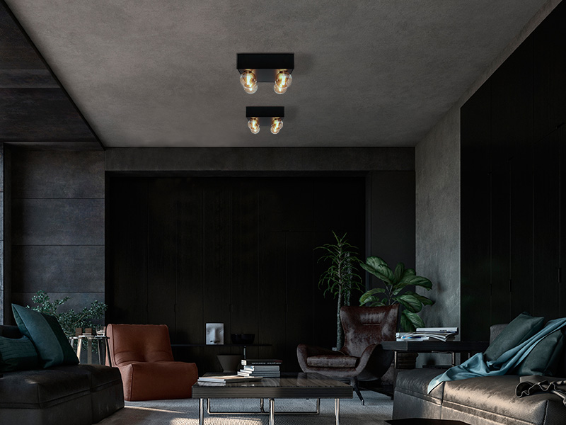 PLAFON TASCHIBRA SEASONS 4XE27 NEGRO MATE - Imagen 4