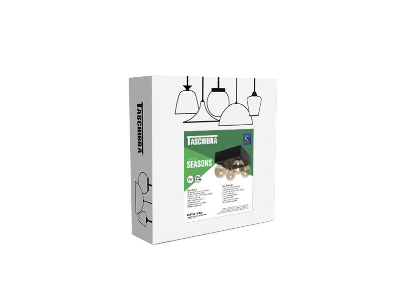 PLAFON TASCHIBRA SEASONS 4XE27 NEGRO MATE - Imagen 6