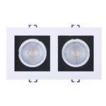SPOT MARCO EMPOTRAR CUADRADO LED 2XMR16 10W 6500K
